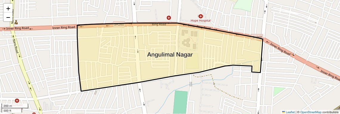 Location Map of Angulimal Nagar, Nagpur