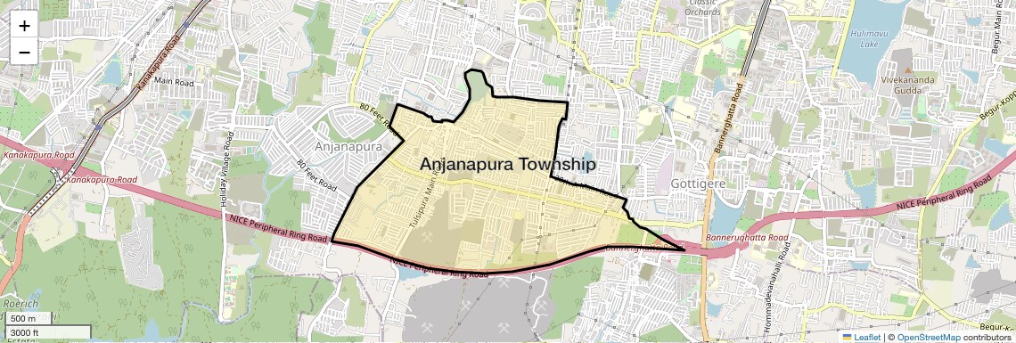 Location Map of Anjanapura Township, Bangalore