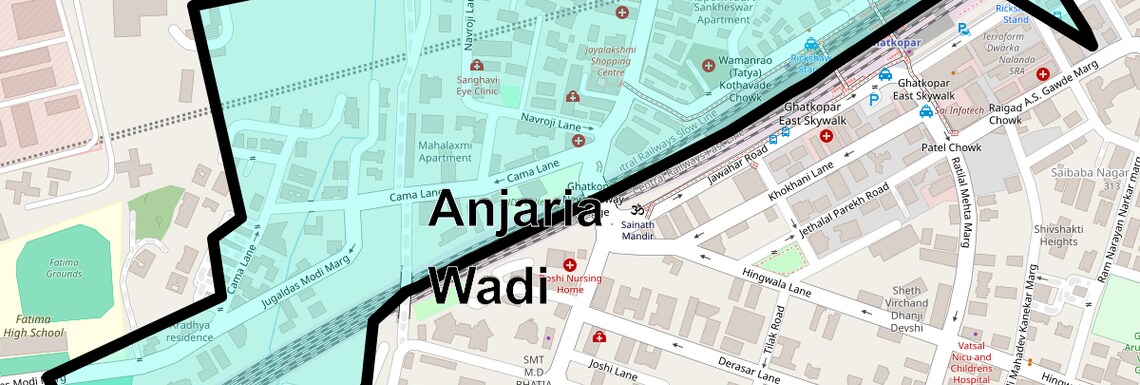 Location Map of Anjaria Wadi, Mumbai