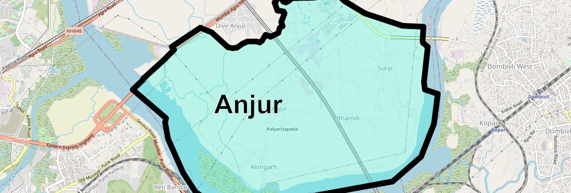 Location Map of Anjur, Thane