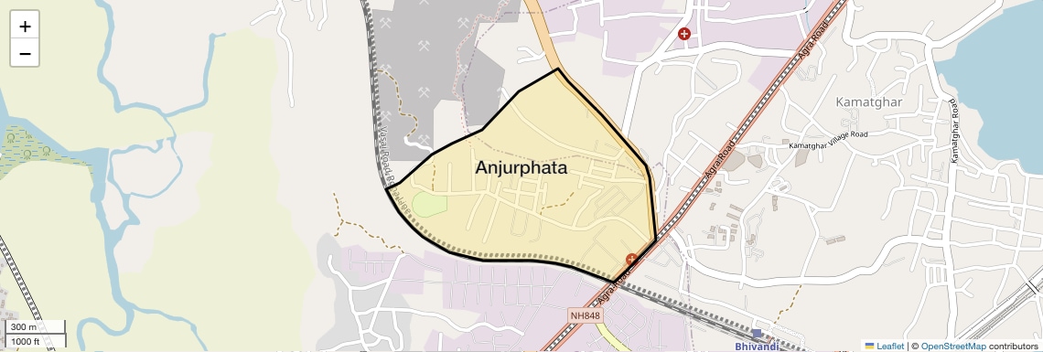 Location Map of Anjurphata, Thane