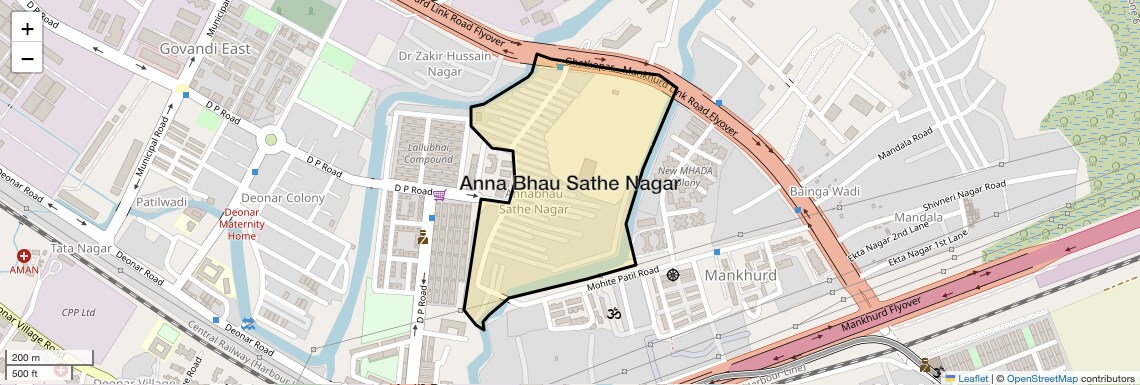 Location Map of Anna Bhau Sathe Nagar, Mumbai