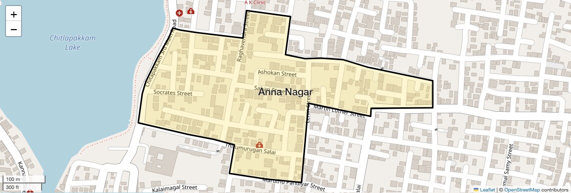 Location Map of Anna Nagar, Chennai
