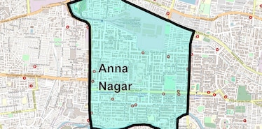 Location Map of Anna Nagar, Chennai