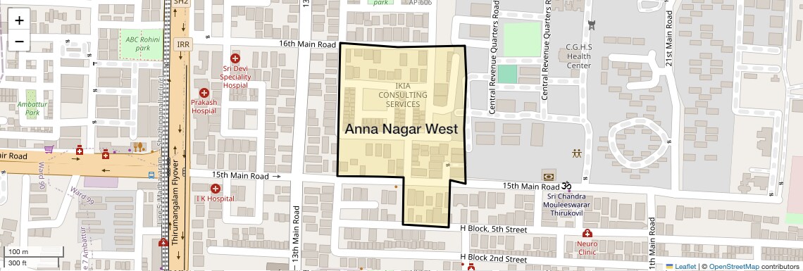 Location Map of Anna Nagar West, Chennai