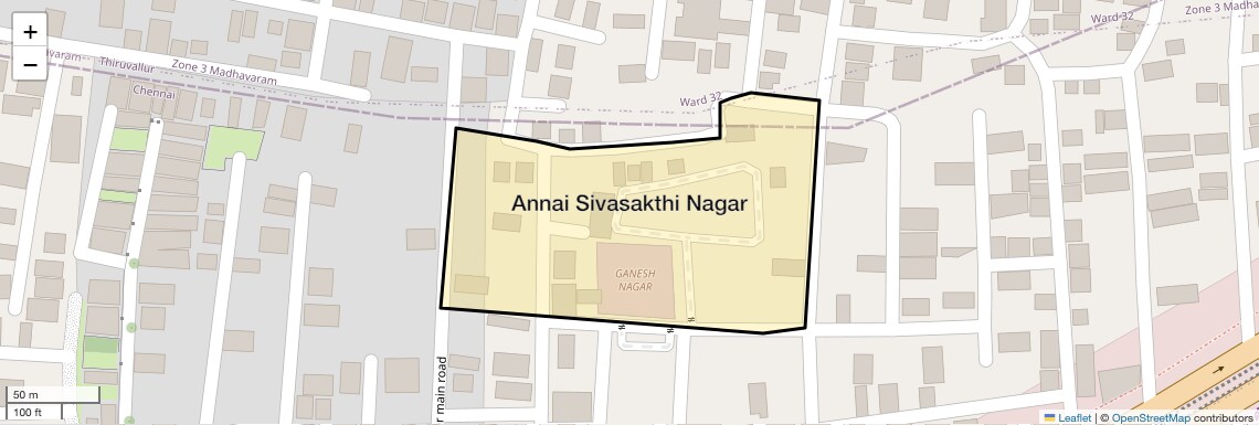 Location Map of Annai Sivasakthi Nagar, Chennai