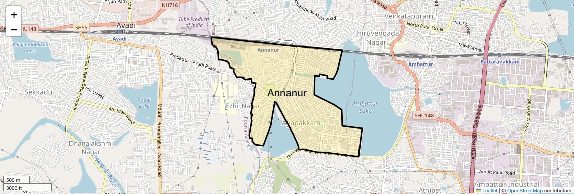 Location Map of Annanur, Chennai