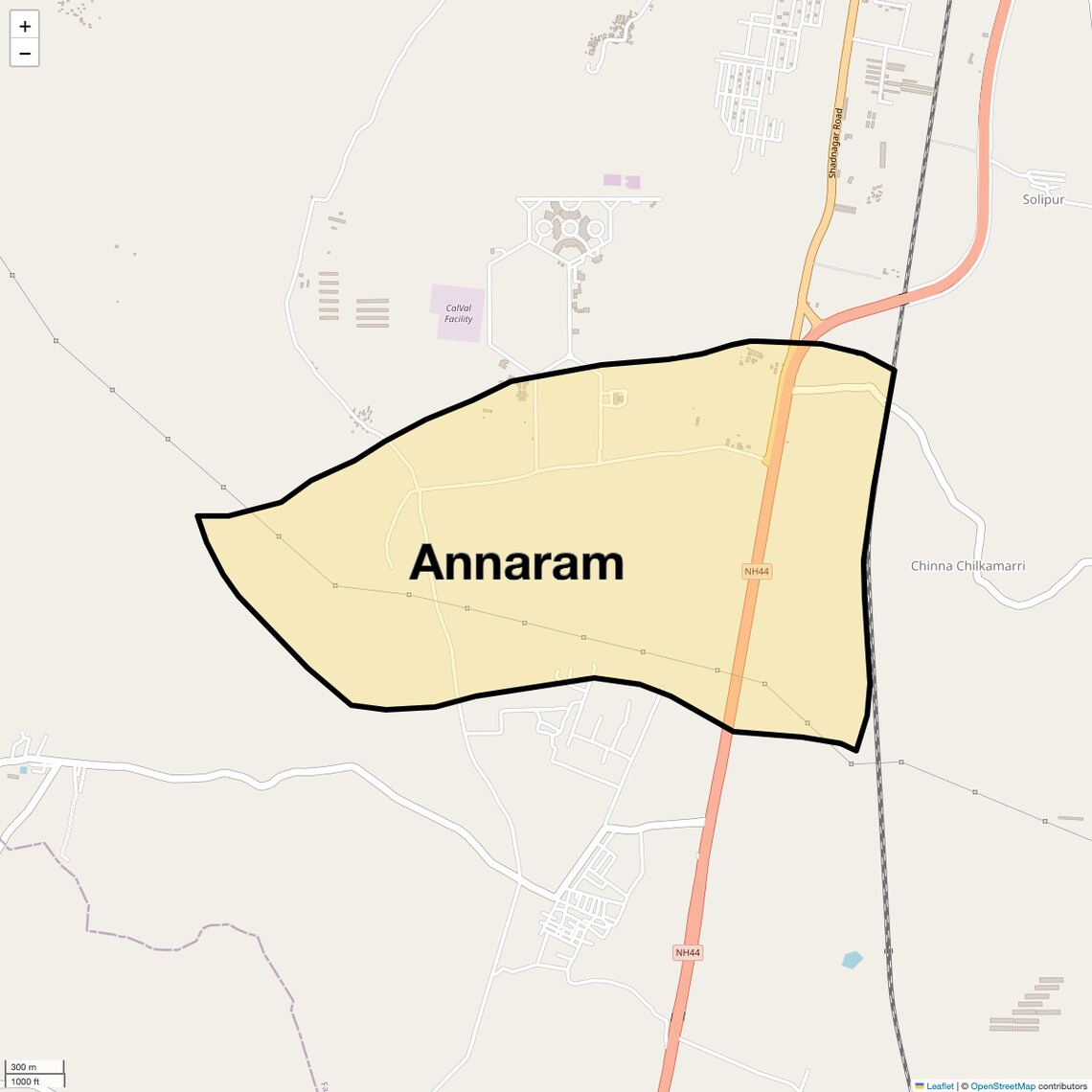 Location Map of Annaram, Hyderabad