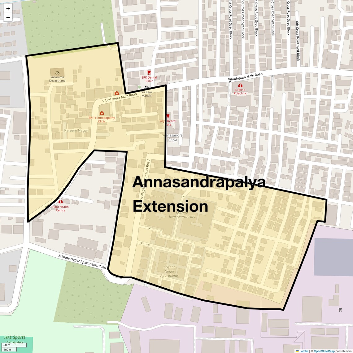Location Map of Annasandrapalya Extension, Bangalore