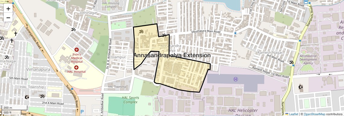 Location Map of Annasandrapalya Extension, Bangalore
