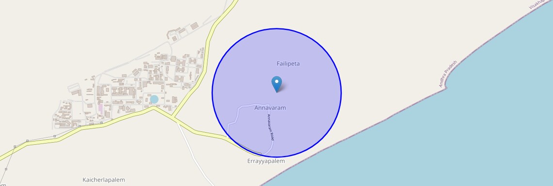 Location Map of Annavaram, Vizag