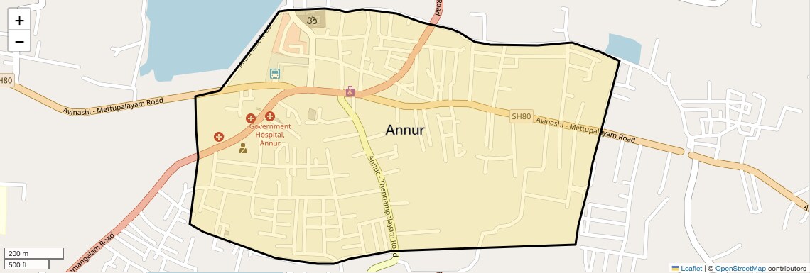 Location Map of Annur, Coimbatore