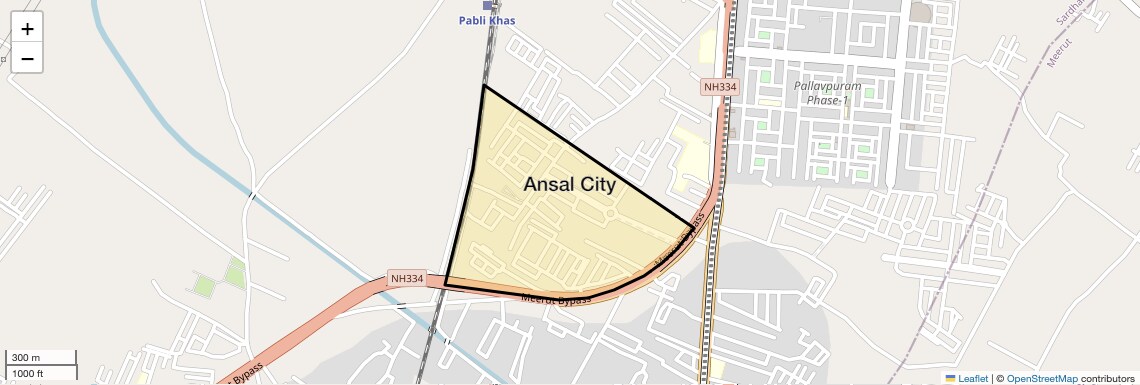 Location Map of Ansal City, Meerut