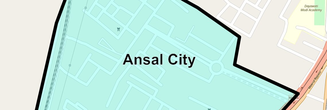 Location Map of Ansal City, Meerut