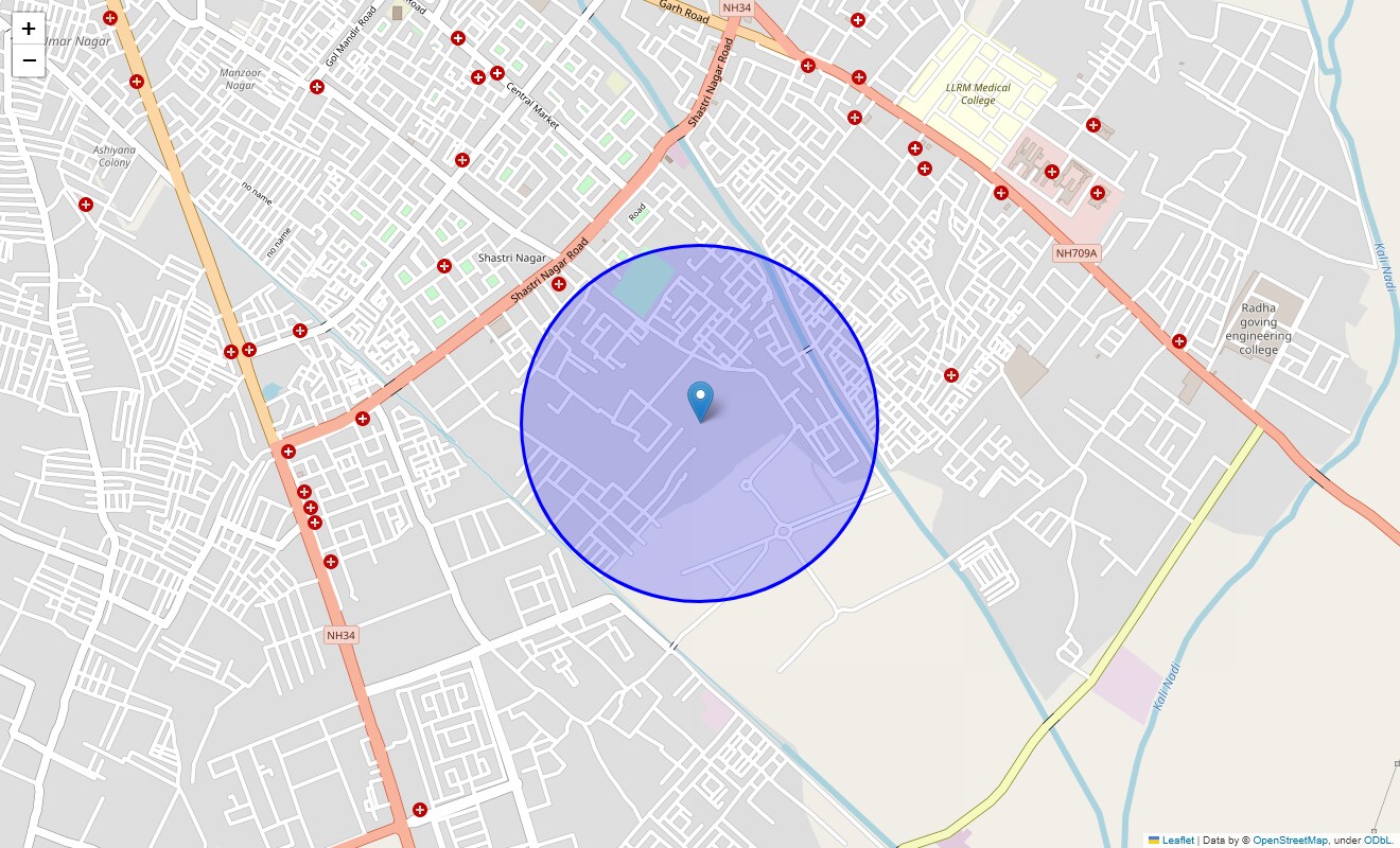 Location Map of Ansal Colony, Meerut
