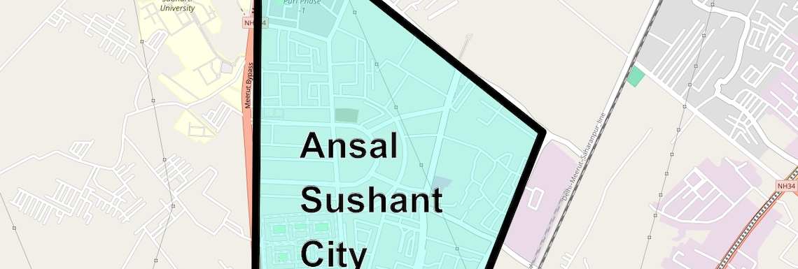 Location Map of Ansal Sushant City, Meerut