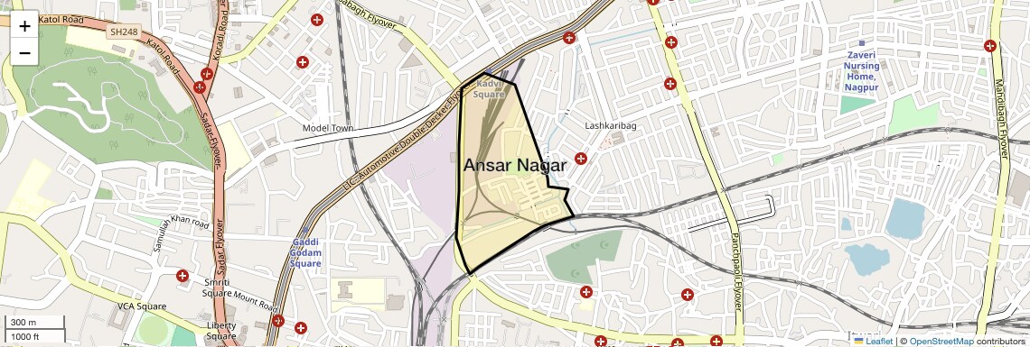 Location Map of Ansar Nagar, Nagpur