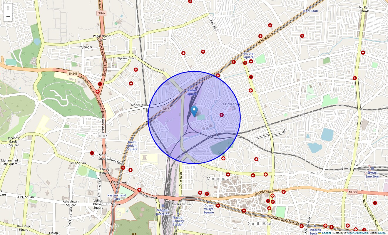 Location Map of Ansar Nagar, Nagpur