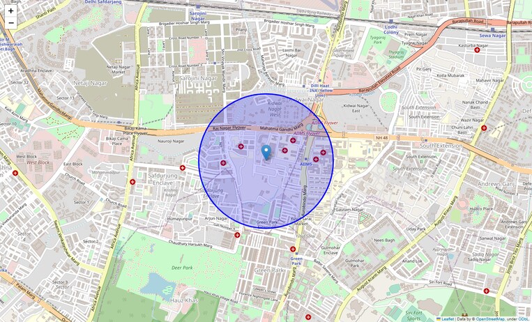 Location Map of Ansari Nagar West