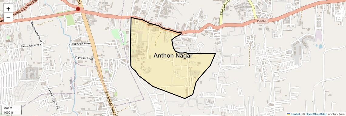 Location Map of Anthon Nagar, Pune