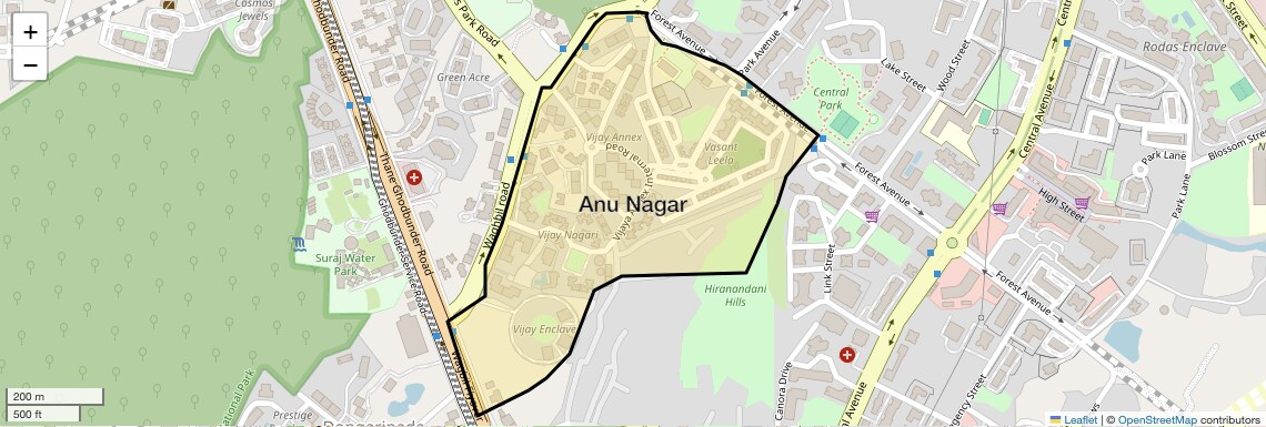 Location Map of Anu Nagar, Thane