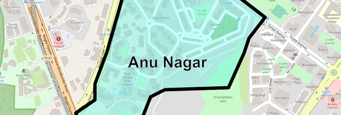 Location Map of Anu Nagar, Thane