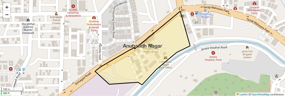 Location Map of Anubandh Nagar, Pune