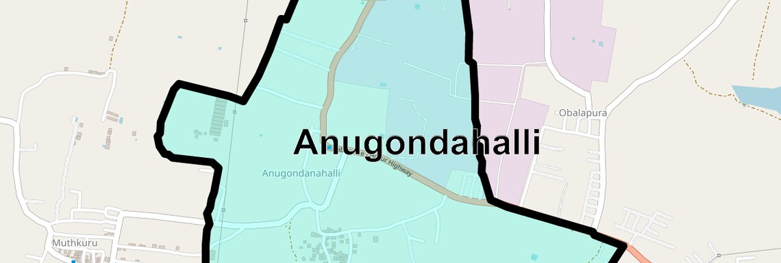 Location Map of Anugondahalli, Bangalore