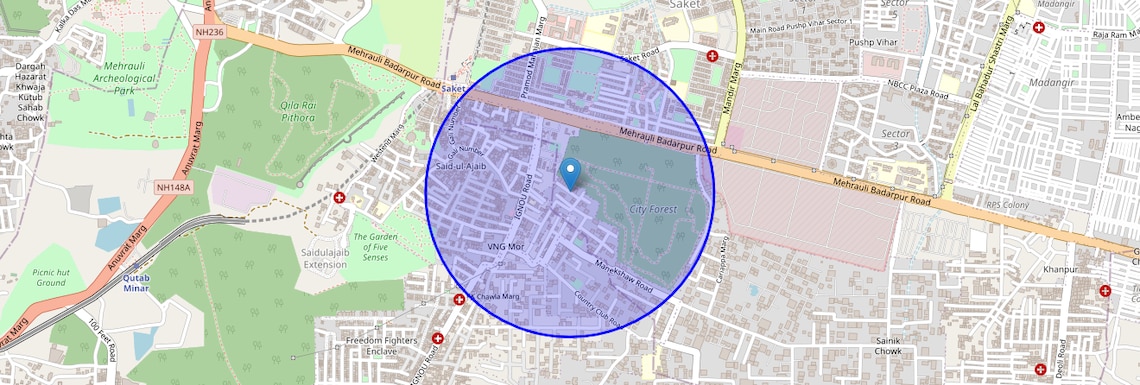 Location Map of Anupam Garden, Delhi