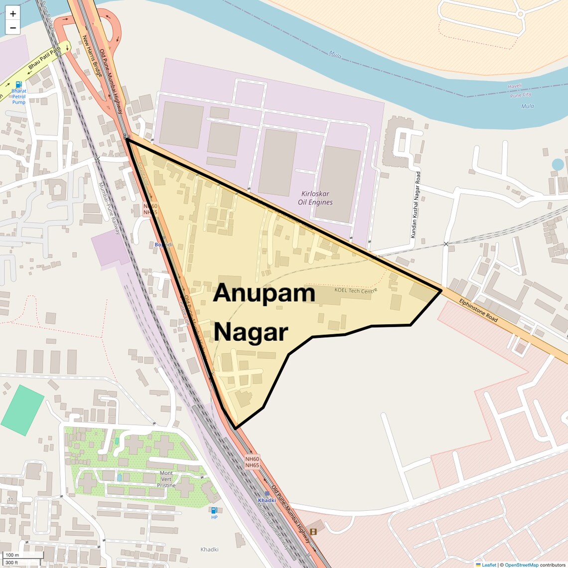 Location Map of Anupam Nagar, Pune
