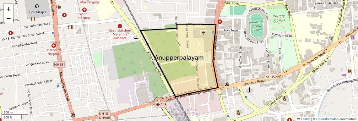 Location Map of Anupperpalayam, Coimbatore