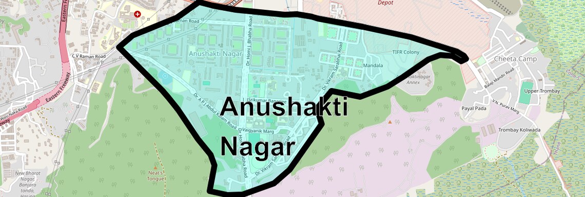 Location Map of Anushakti Nagar, Mumbai