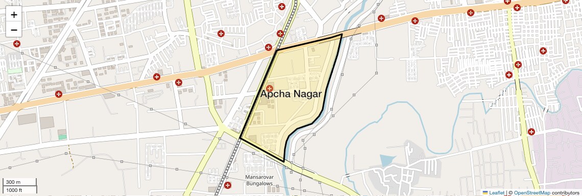 Location Map of Apcha Nagar, Surat