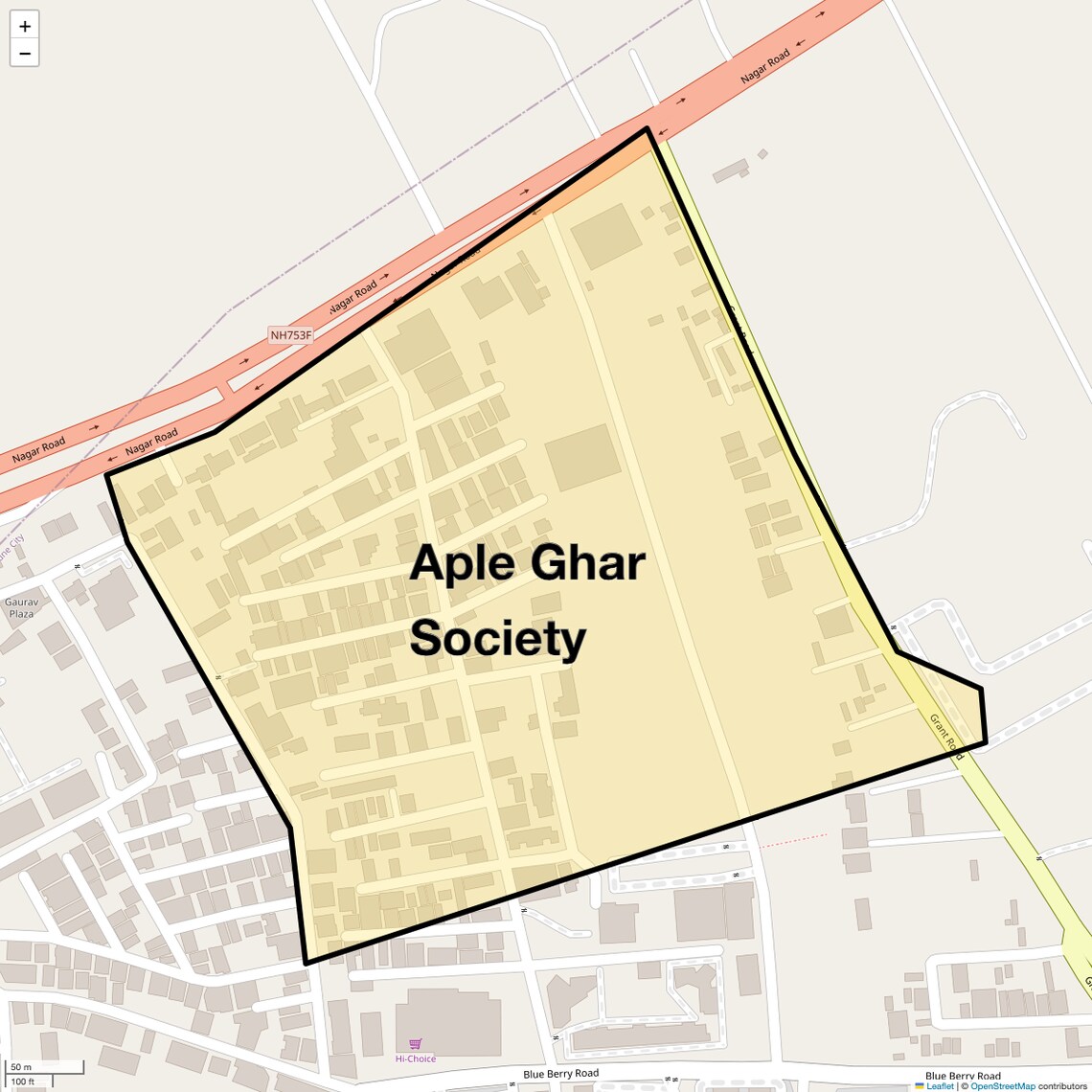 Location Map of Aple Ghar Society, Pune