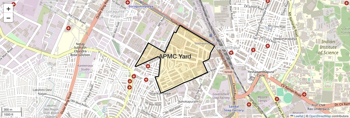 Location Map of Apmc Yard, Bangalore