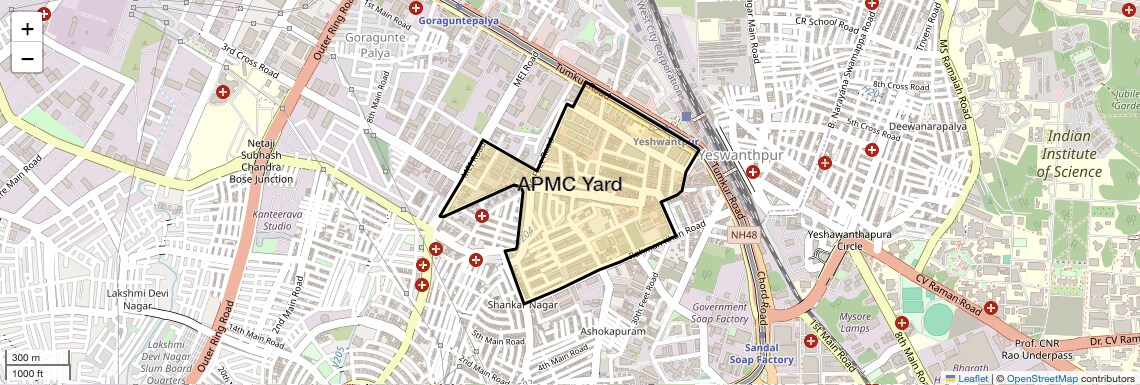 Location Map of APMC Yard, Bangalore
