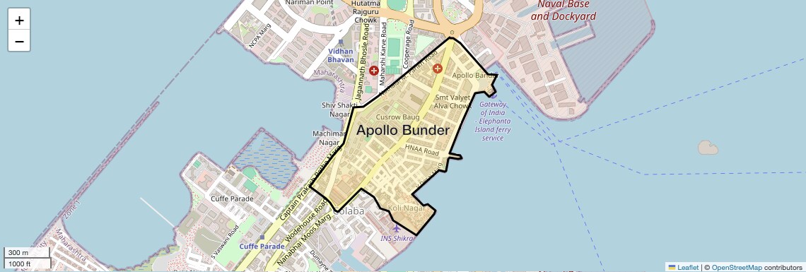 Location Map of Apollo Bunder, Mumbai