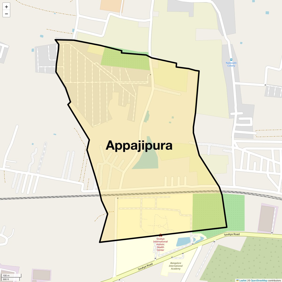 Location Map of Appajipura, Bangalore