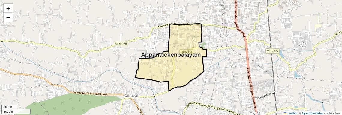 Location Map of Appanaickenpalayam, Coimbatore