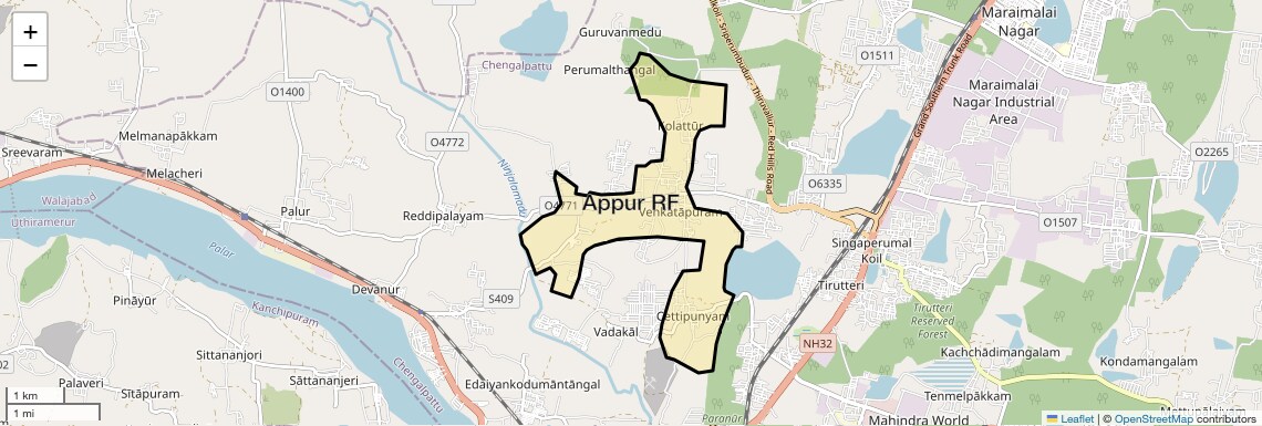 Location Map of Appur RF, Chennai