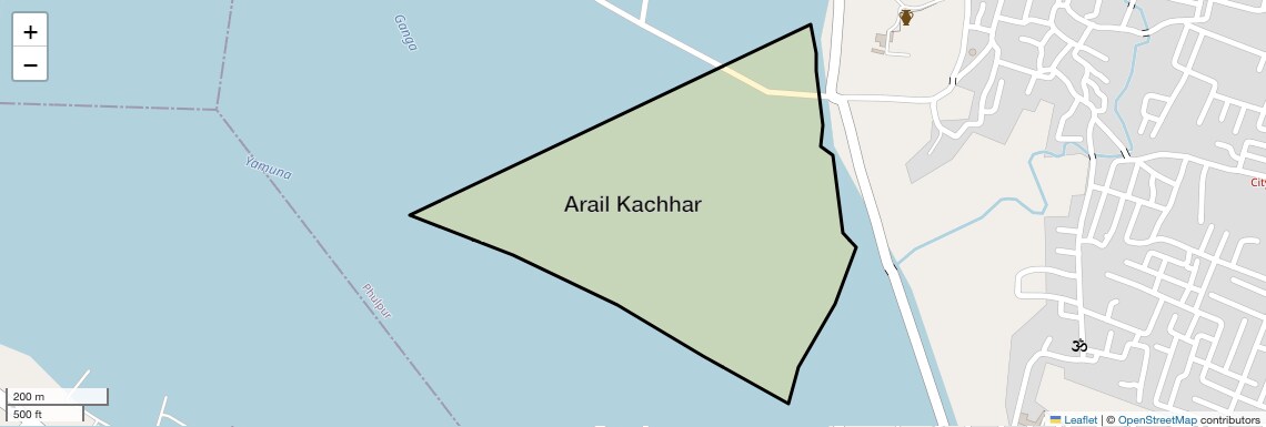 Location Map of Arail Kachhar, Allahabad