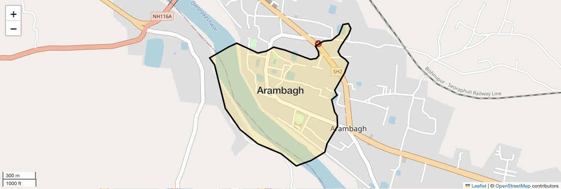 Location Map of Arambagh, Kolkata