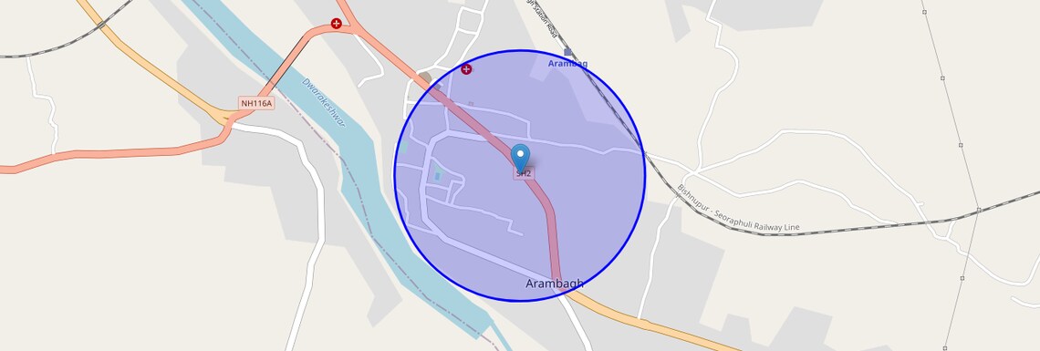 Location Map of Arambagh, Kolkata