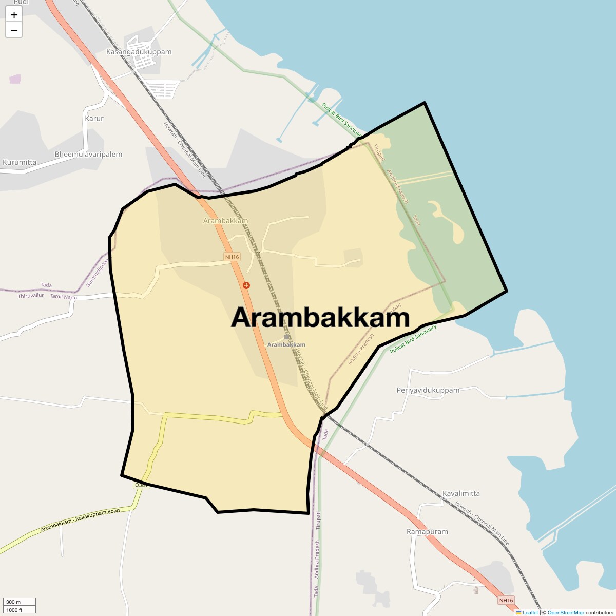 Location Map of Arambakkam, Chennai