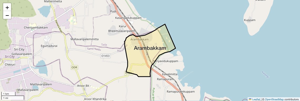Location Map of Arambakkam, Chennai