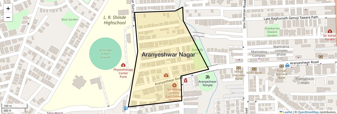 Location Map of Aranyeshwar Nagar, Pune
