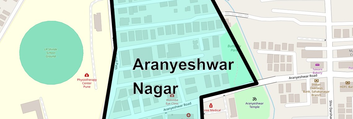 Location Map of Aranyeshwar Nagar, Pune