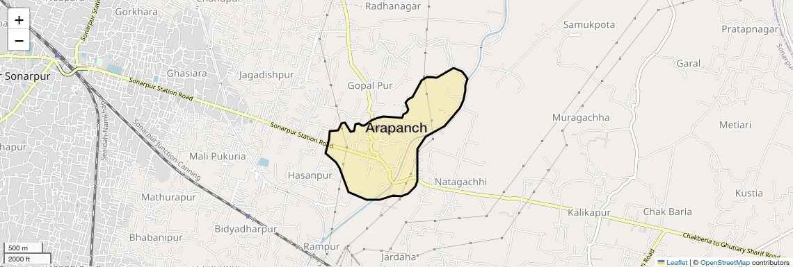 Location Map of Arapanch, Kolkata