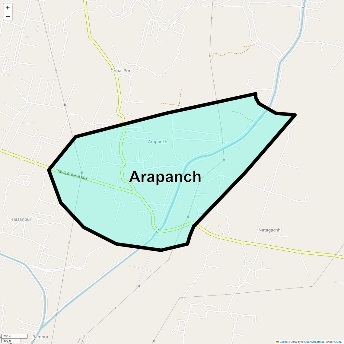 Location Map of Arapanch, Kolkata