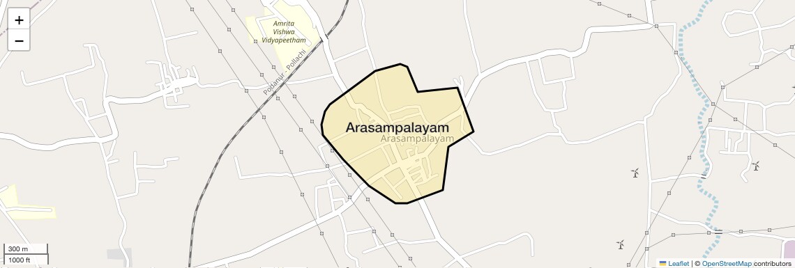 Location Map of Arasampalayam, Coimbatore